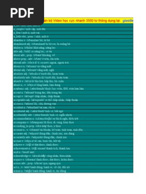Danh Sách 3500 Từ Tiếng Anh Thông Dụng  PDF