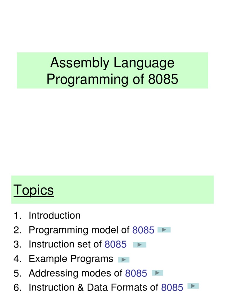 Instruction Set 8085 | PDF | Assembly Language | Instruction Set