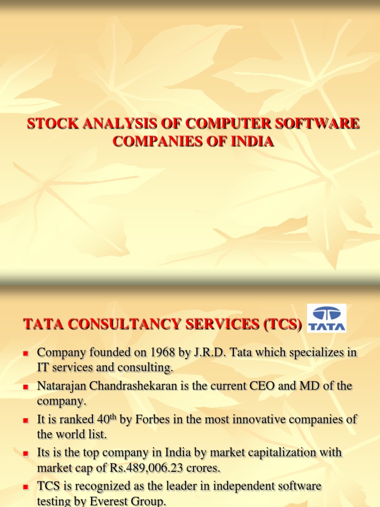 Stock Analysis of Computer Software Companies of India | PDF ...