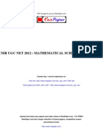 Respaper Csir Ugc Net 2012 - Mathematical Sciences - Part B & C