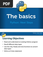 Python Next Steps l1 The Basics