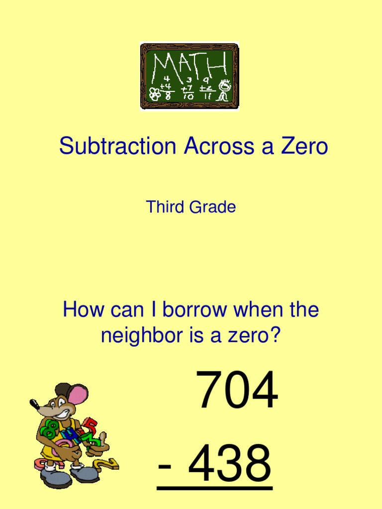 Subtraction Across A Zero: Third Grade | PDF | Career & Growth ...
