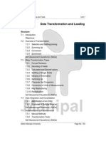 Unit 7 Data Transformation and Loading: Structure