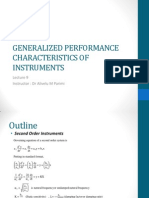 Generalized Performance Characteristics of Instruments: Instructor: DR Alivelu M Parimi