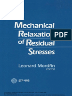 Scientific Study of Mechanical Relaxation of Residual Stress PDF