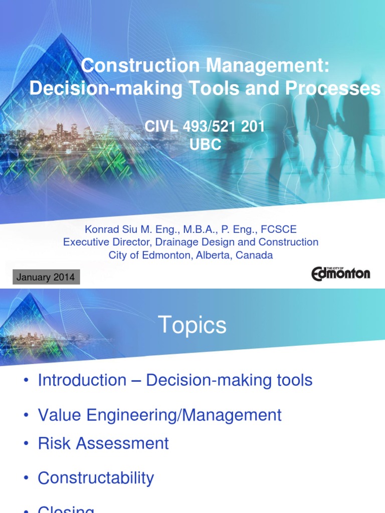 Konrad Decision-Making Tools in Construction Management | PDF | Risk ...