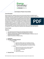 Financial Analysis of Projects I - Outline