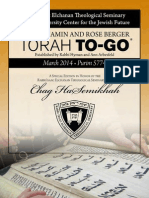 Rabbi Isaac Elchanan Theological Seminary - The Benjamin and Rose Berger CJF Torah To-Go Series - Adar 5774