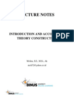 Lecture Notes: Introduction and Accounting Theory Construction