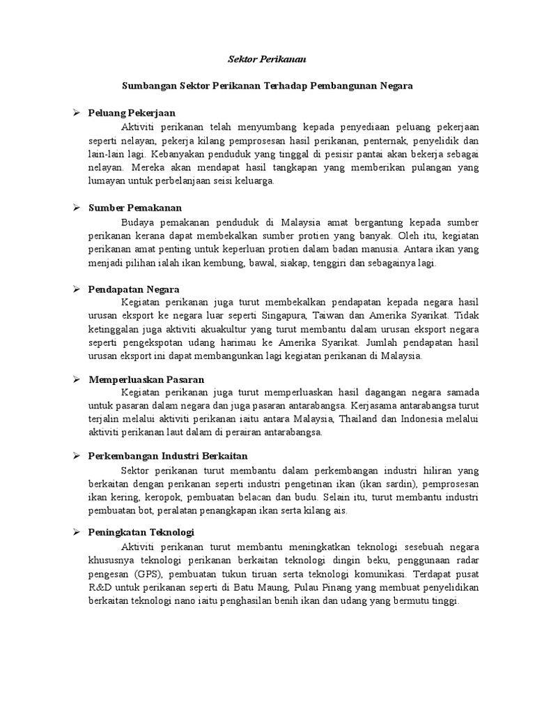 Nota Sektor Perikanan  PDF