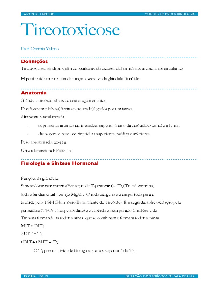Tireotoxicose: Causas, Sintomas e Tratamentos | PDF | Tireoide |  Hipertireoidismo, image size:768x1024