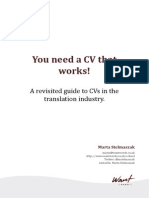 You Need A CV That Works!: A Revisited Guide To Cvs in The Translation Industry