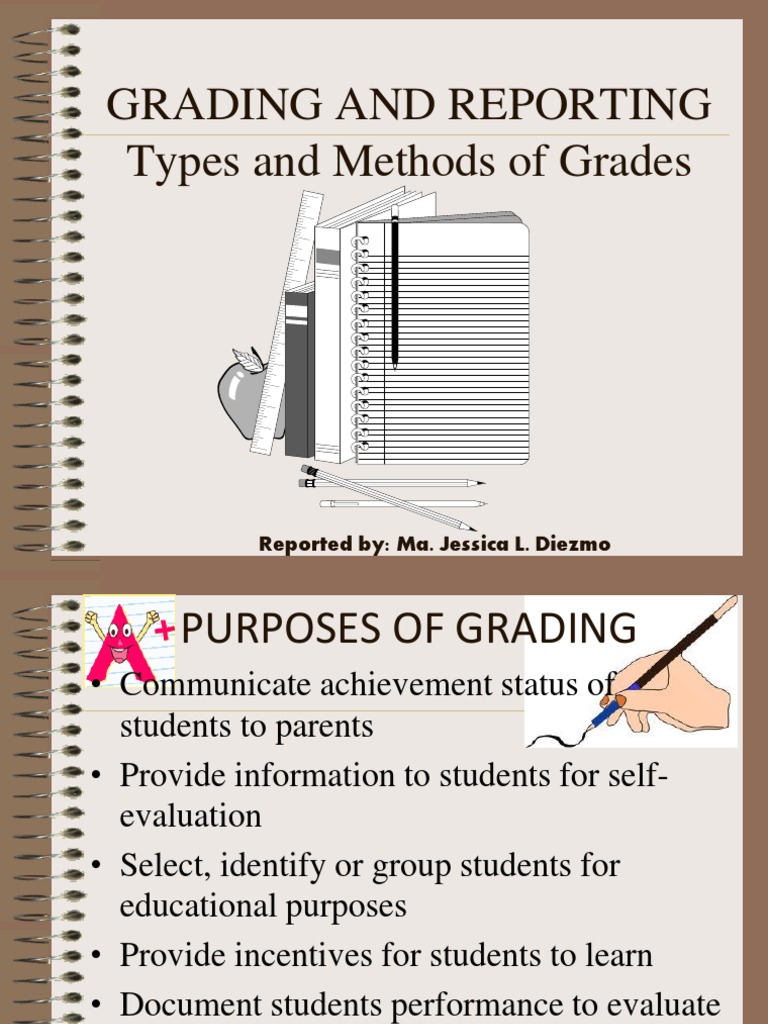 Grading and Reporting Types and Methods of Grades Reported By Ma
