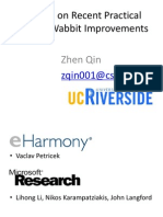 Tutorial On Recent Practical Vowpal Wabbit Improvements: Zhen Qin
