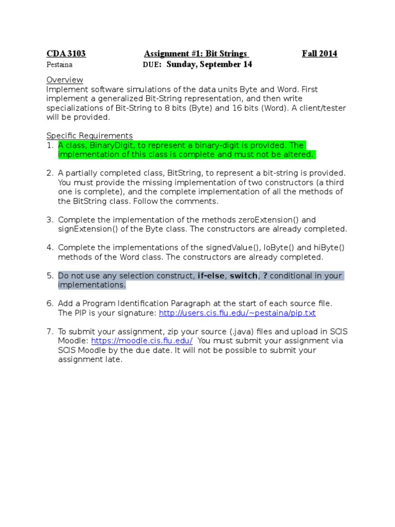 Computer Science Students Task | PDF