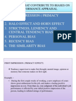 Elements That Contribute To Biases On Performance Appraisal