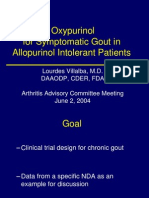 Oxypurinol For Symptomatic Gout in Allopurinol Intolerant Patients