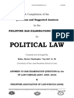 2007-2013 Political Law Philippine Bar Examination Questions and Suggested Answers (JayArhSals)