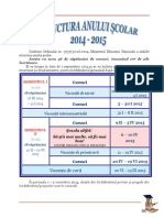 Structura An Scolar Calendar 2014 2015