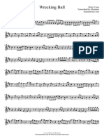 Easy Alto Saxophone Sheet Music for "Wrecking Ball