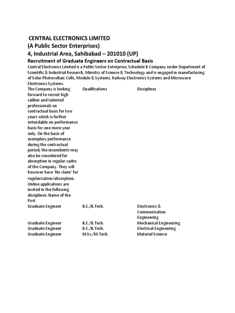 Central Electronics Limited (A Public Sector Enterprises) 4 