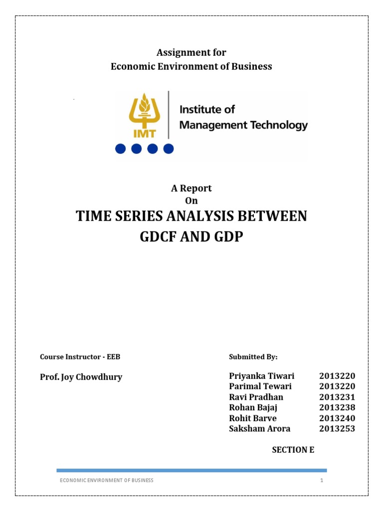 Time Series Analysis: GDCF vs GDP | PDF | Fixed Capital | Capital Formation