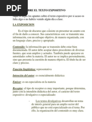 Ejemplos De Textos Expositivos Divulgativos Y Especializados