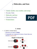 Atoms, Molecules, and Ions: - Atoms - Periodic Table - Chemical Formula