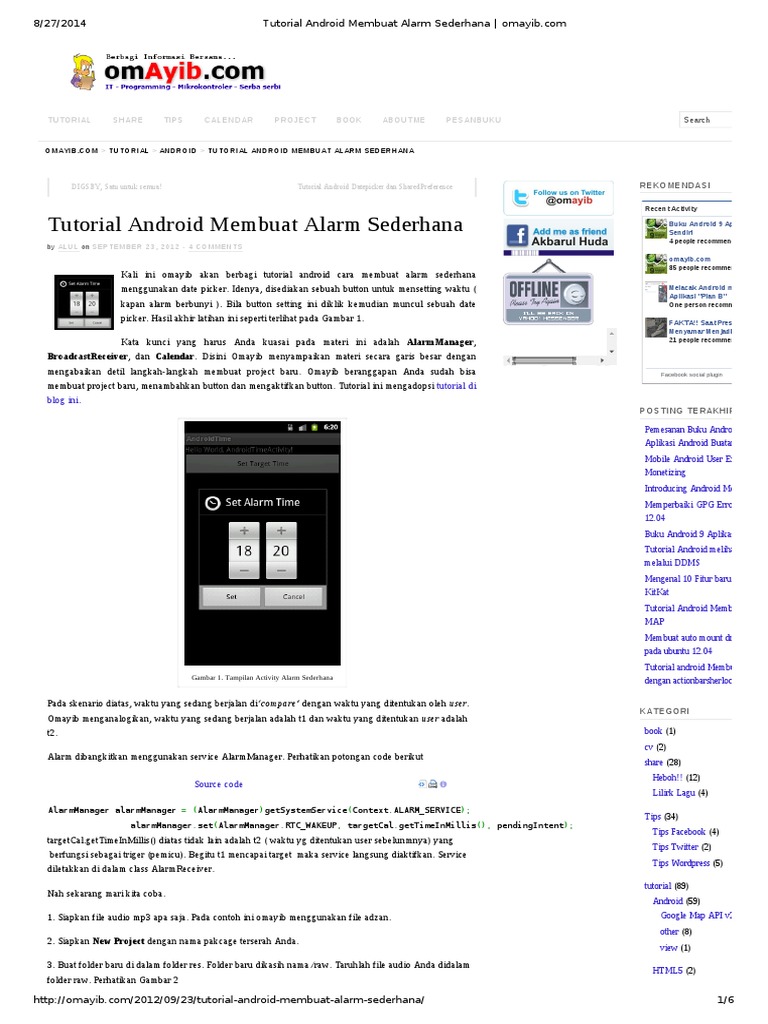 Tutorial Alarm Sederhana Android | PDF | Bisnis | Komputer