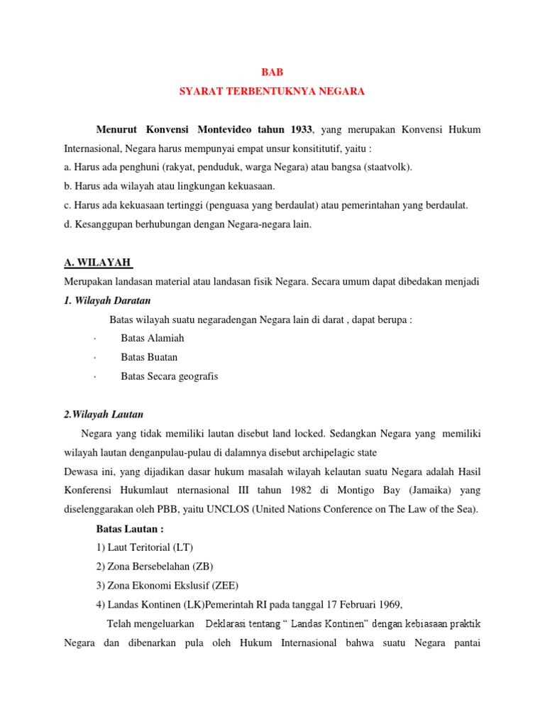 Syarat Terbentuknya Negara