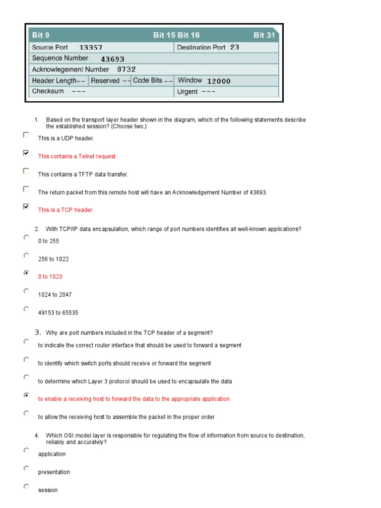CCNA Cisco Network Fundamentals Assessment 4 | PDF | Transmission ...