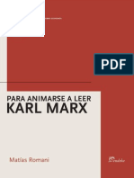 221781100 Para Animarse a Leer Karl Marx Spanish Ed Romani Matias Rafael