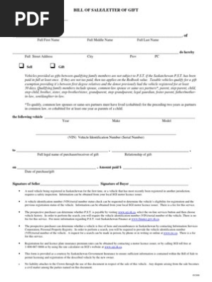 Bill of Sale