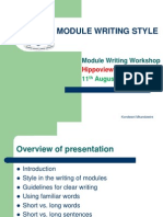 Style in Module Writing