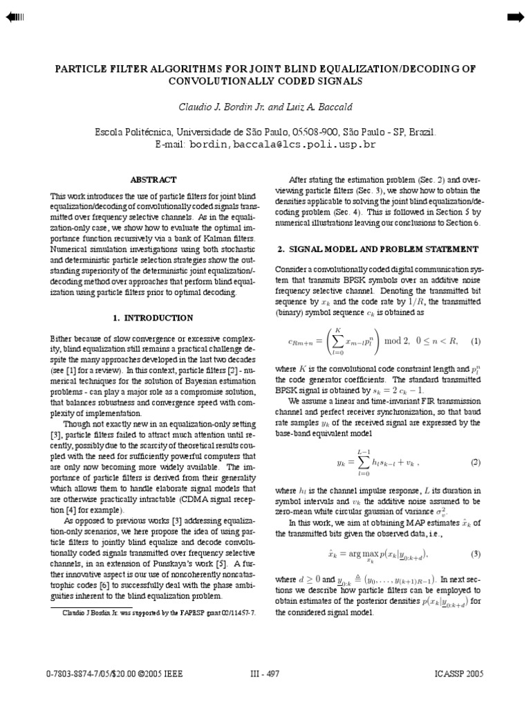 Particlefilter Equalization PDF Normal Distribution Equalization
