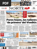 Periódico Norte de Ciudad Juárez, edición impresa del día 15 de septiembre de 2014