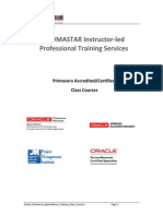 Oracle Primavera Training Programs Course Outline