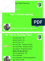 Learning Gains Success: Year 5 Parents Meeting Welcome