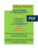 Inplant Training for BE/B.TECH/MSC/MCA