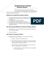 Corporation Accounting - Treasury Shares