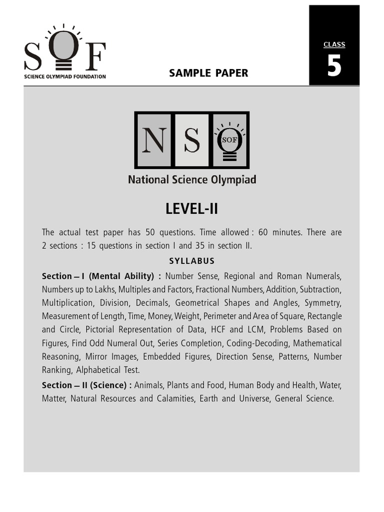 NSO Level 2 Class 5 PDF Plants
