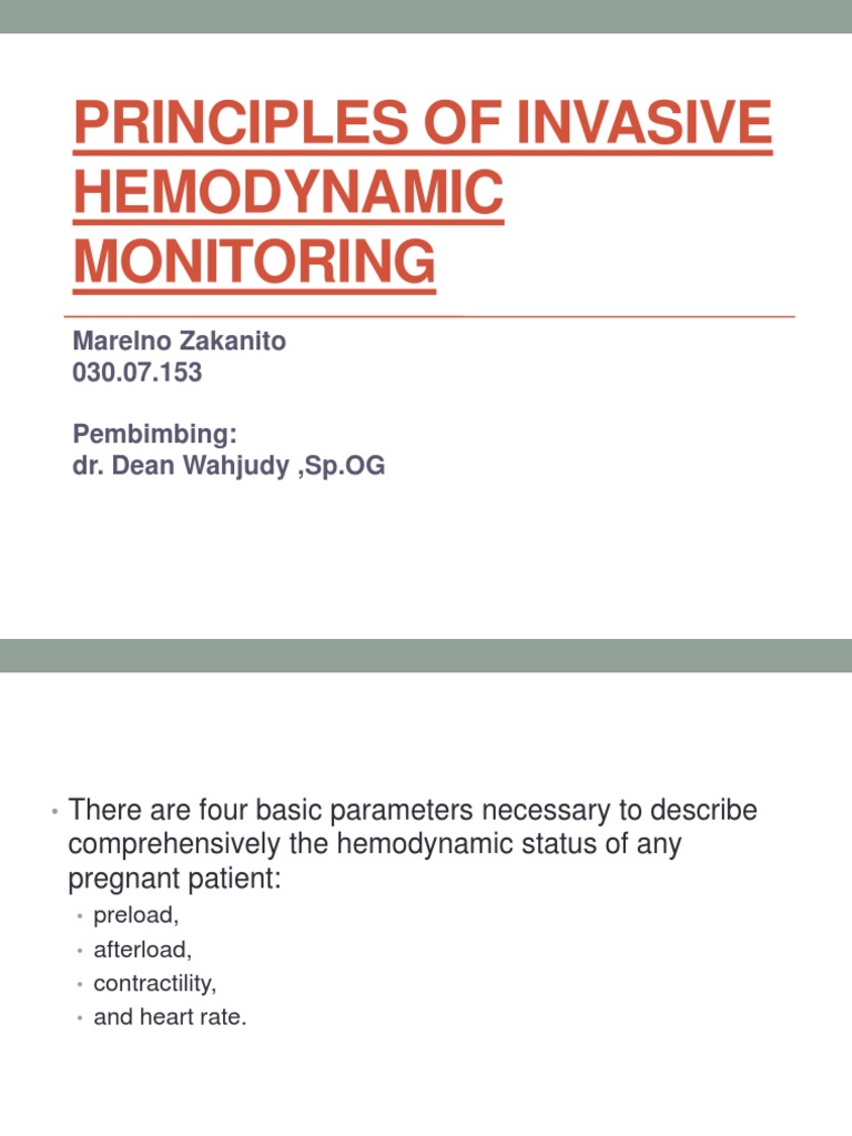 Principles of Invasive Hemodynamic Monitoring XXX PDF Heart