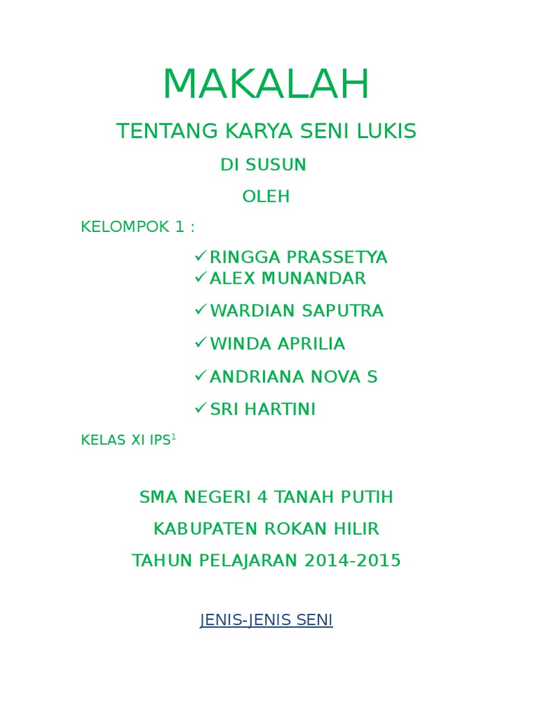 Makalah Seni Lukis Makalah Seni Lukis