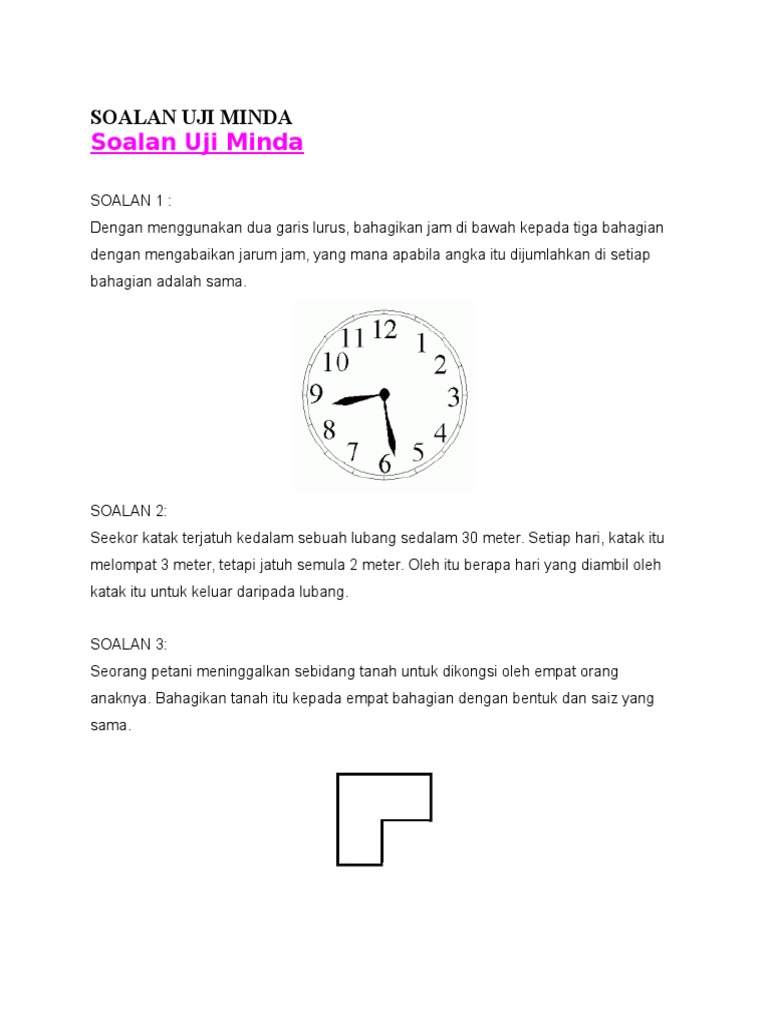 Soalan Uji Minda Pdf