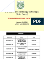 Solar Energy CPD Course One Day