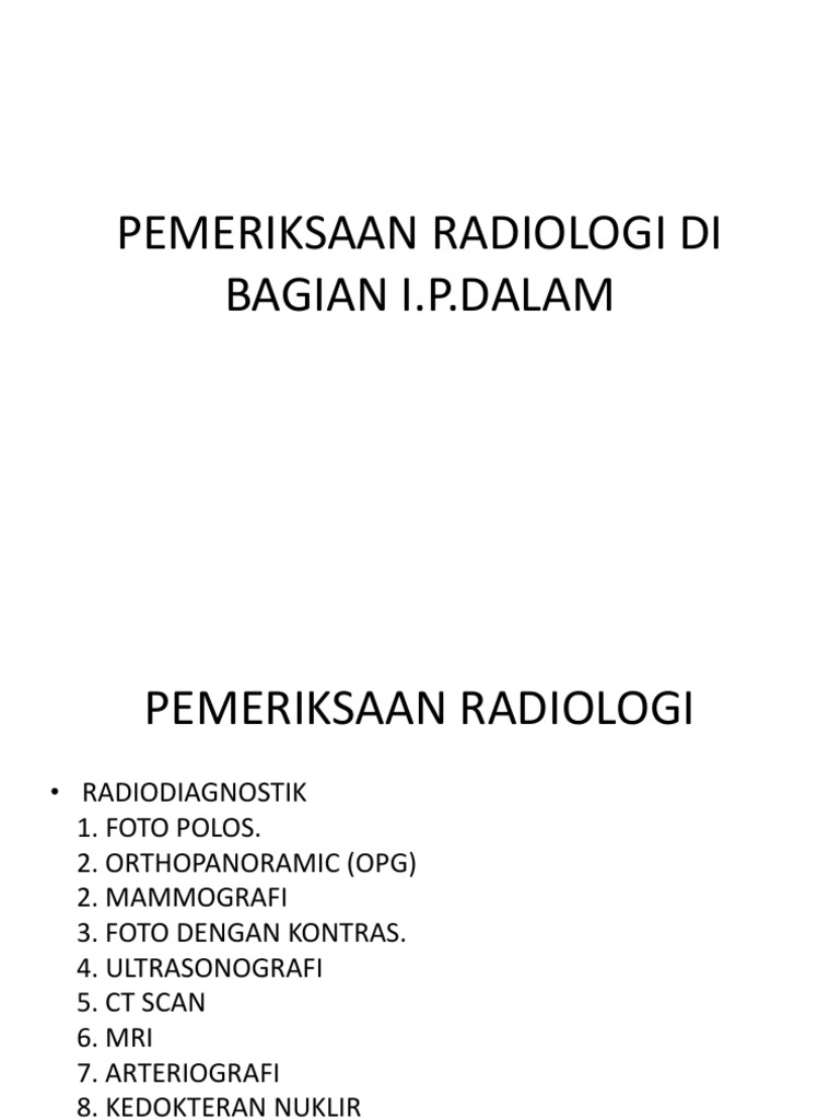 Apilkasi Radiologi Ipd | PDF