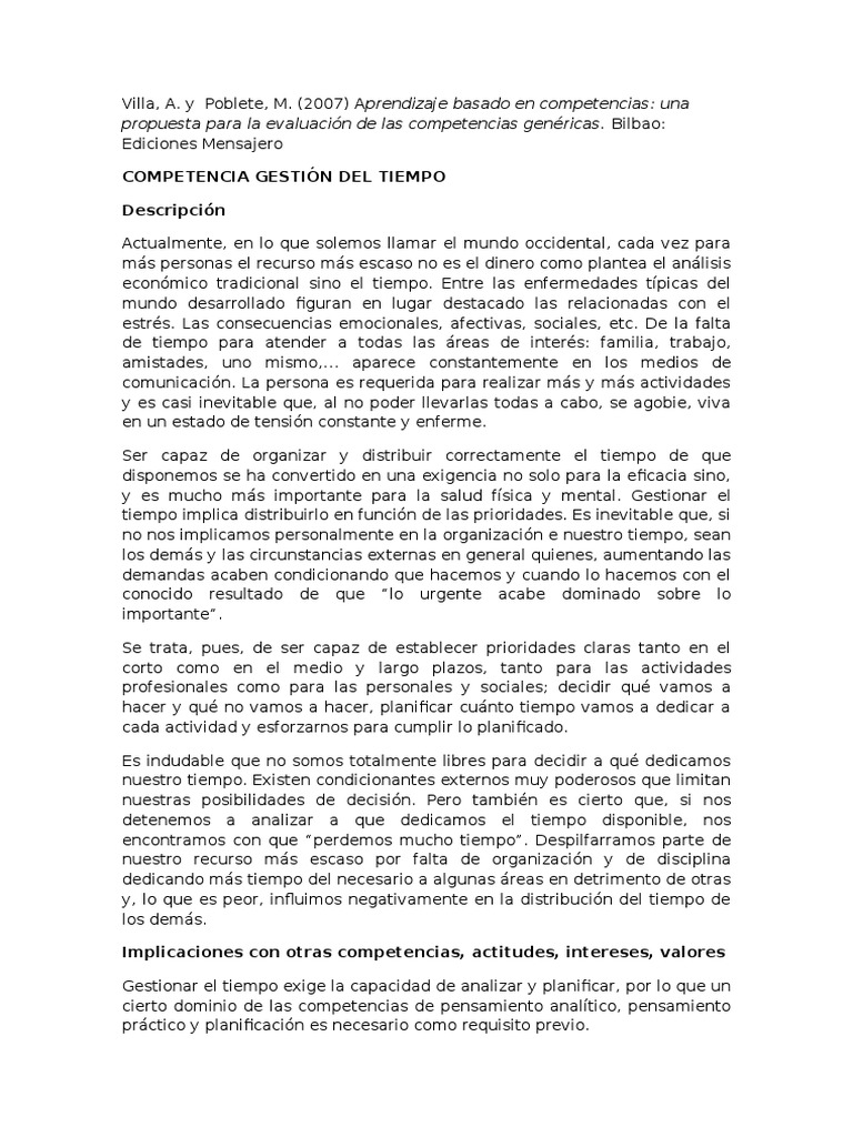 Gestión del Tiempo: Clave para el Éxito | PDF | Actitud mental positiva ...