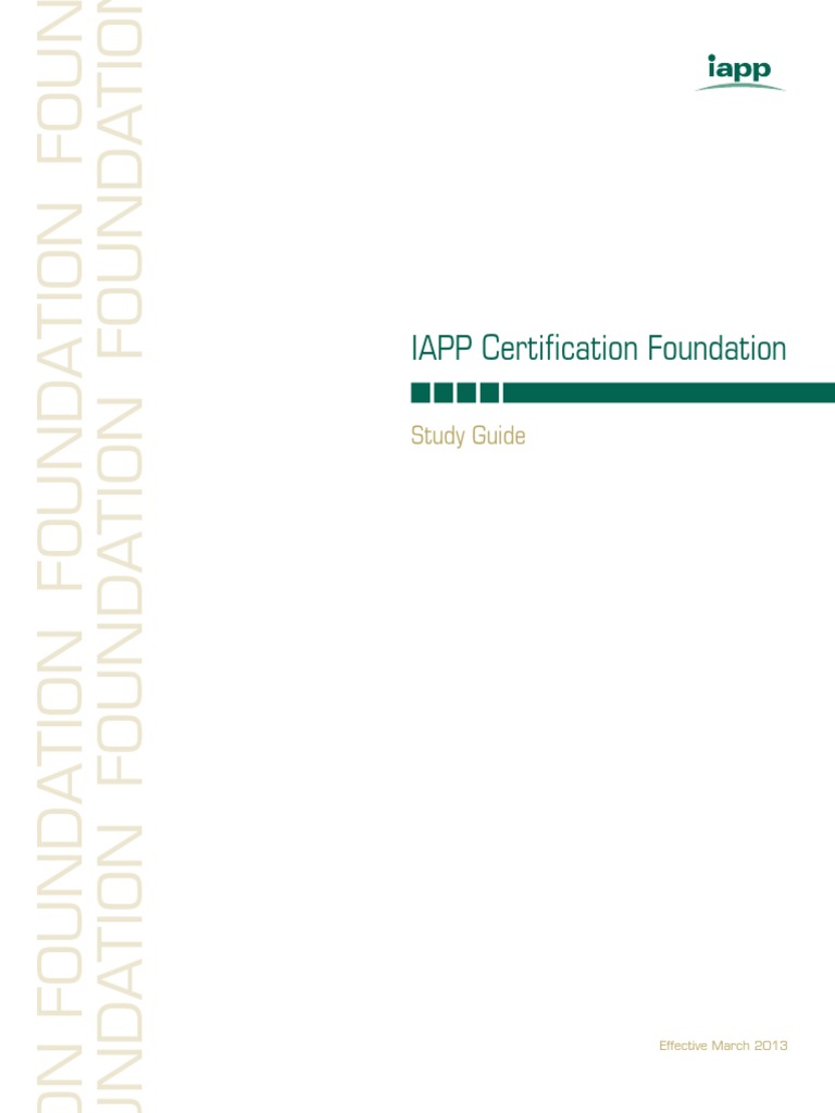 IAPP Certification Foundation Study Guide | PDF | Information Security ...