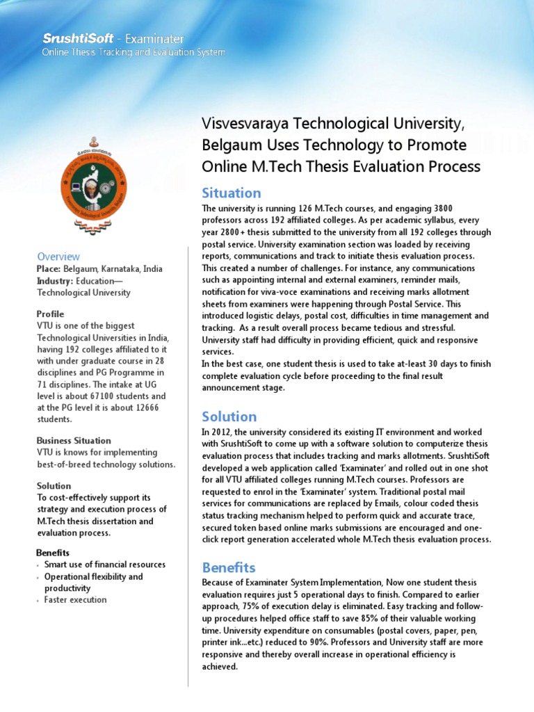 VTU's Online Thesis Evaluation System | PDF | Thesis | Computing