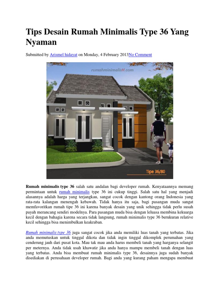 Tips Desain Rumah Minimalis Type 36 Yang Nyaman PDF